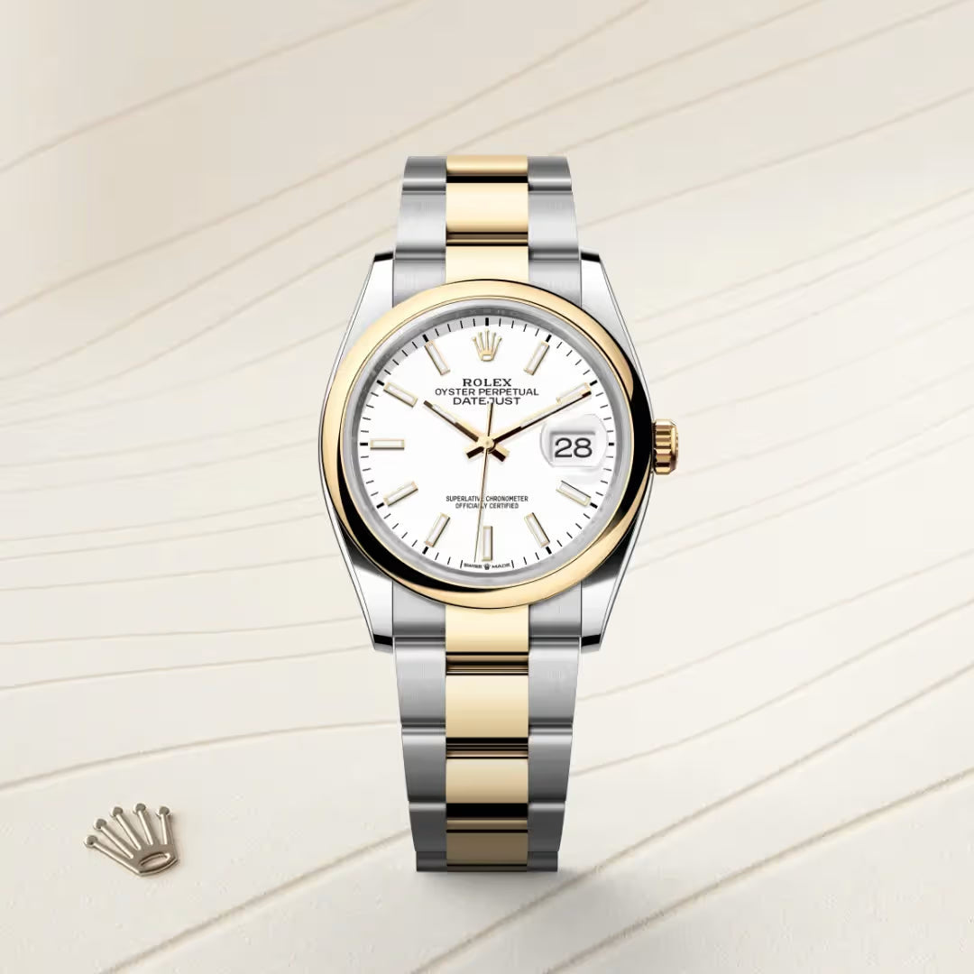 Datejust 36 White Dial Gold & Silver Two-Tone Luxury Watch