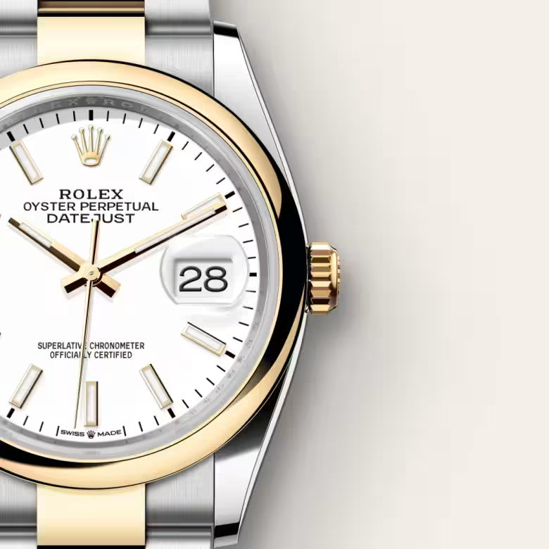 Datejust 36 White Dial Gold & Silver Two-Tone Luxury Watch