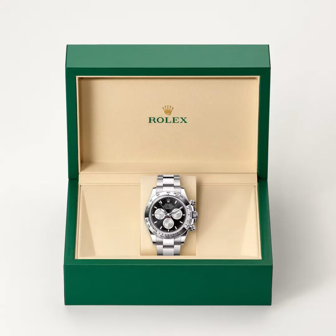 Black Steel Panda Chronograph Watch