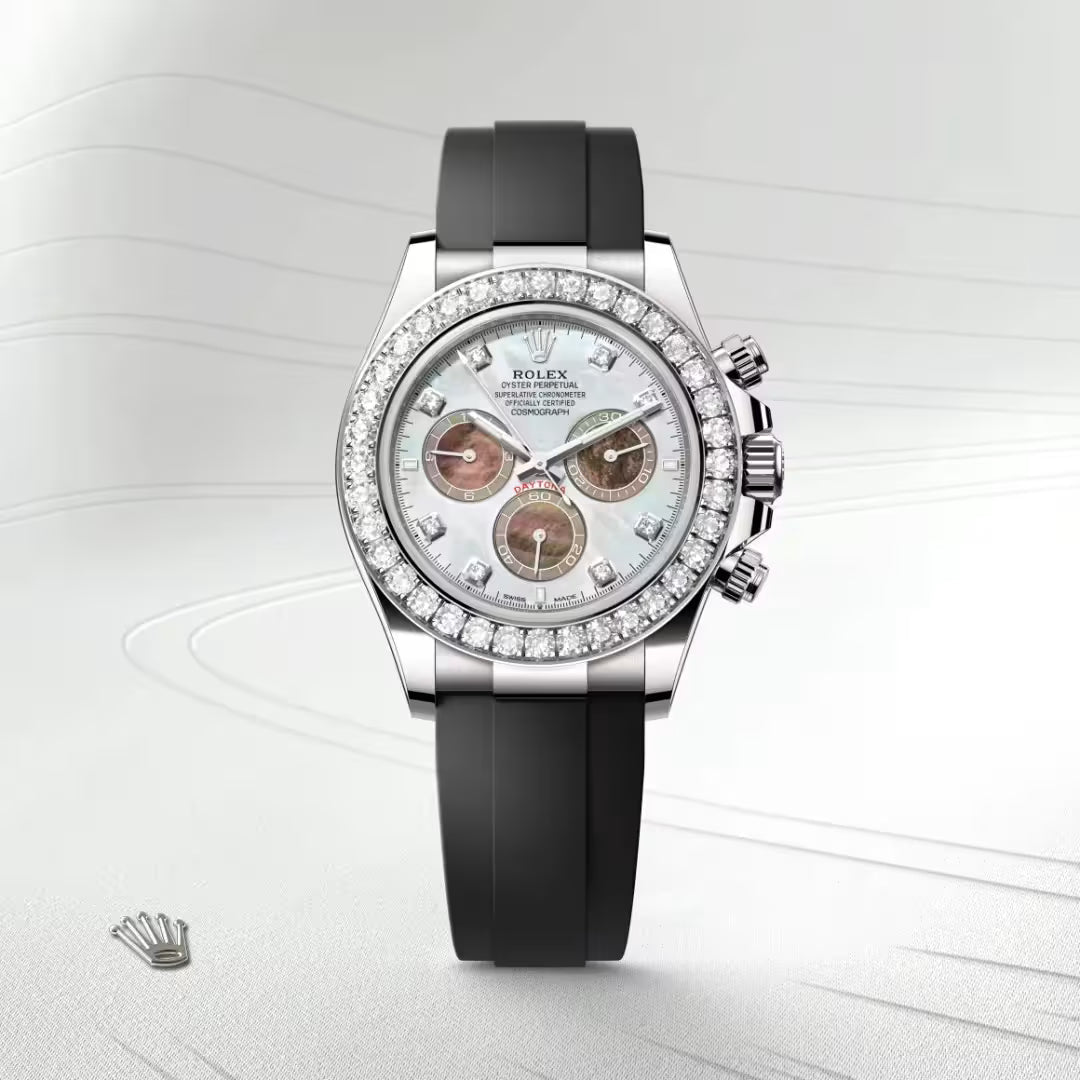 Diamond White Pearl Chronograph Watch