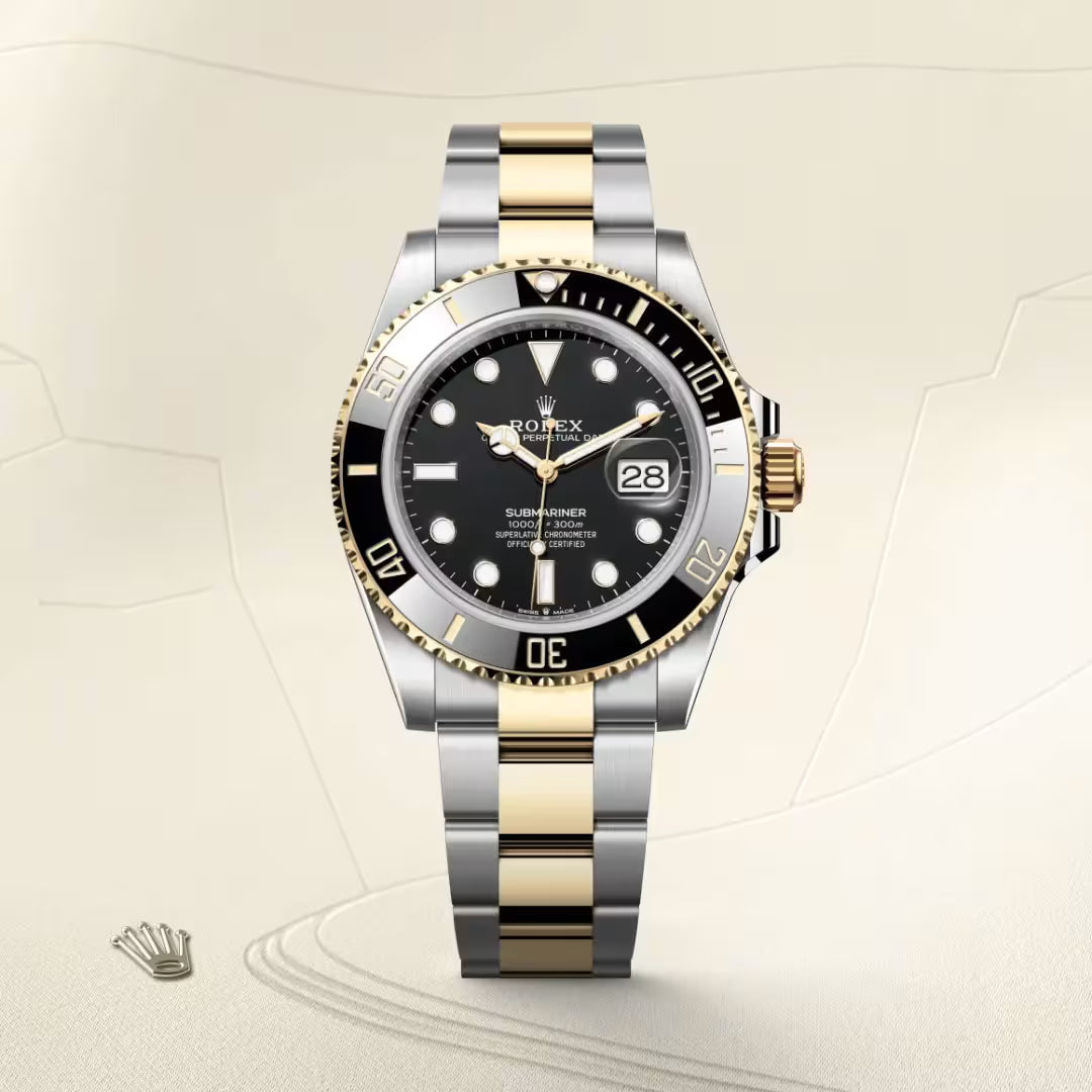 Prestige Black Dial Two-Tone Watch