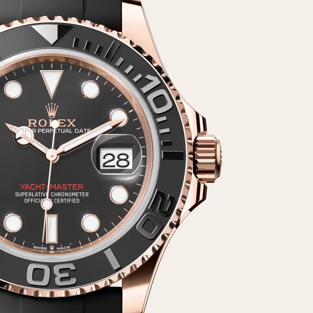 Yacht-Master 40 Everose Gold Black Dial Oysterflex Strap