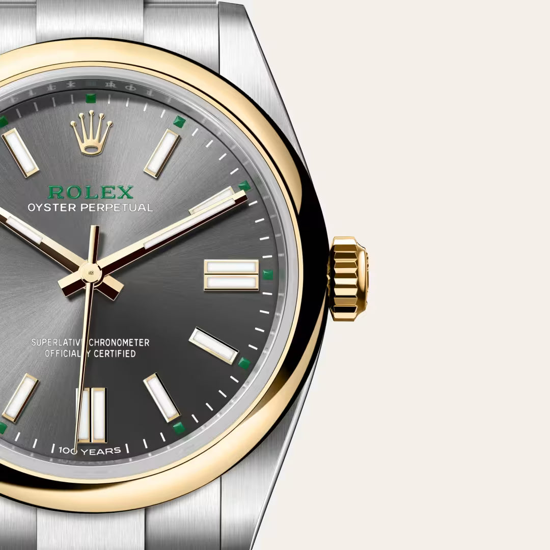 Oyster Perpetual 41 Grey Gold Heritage Stainless Steel Watch