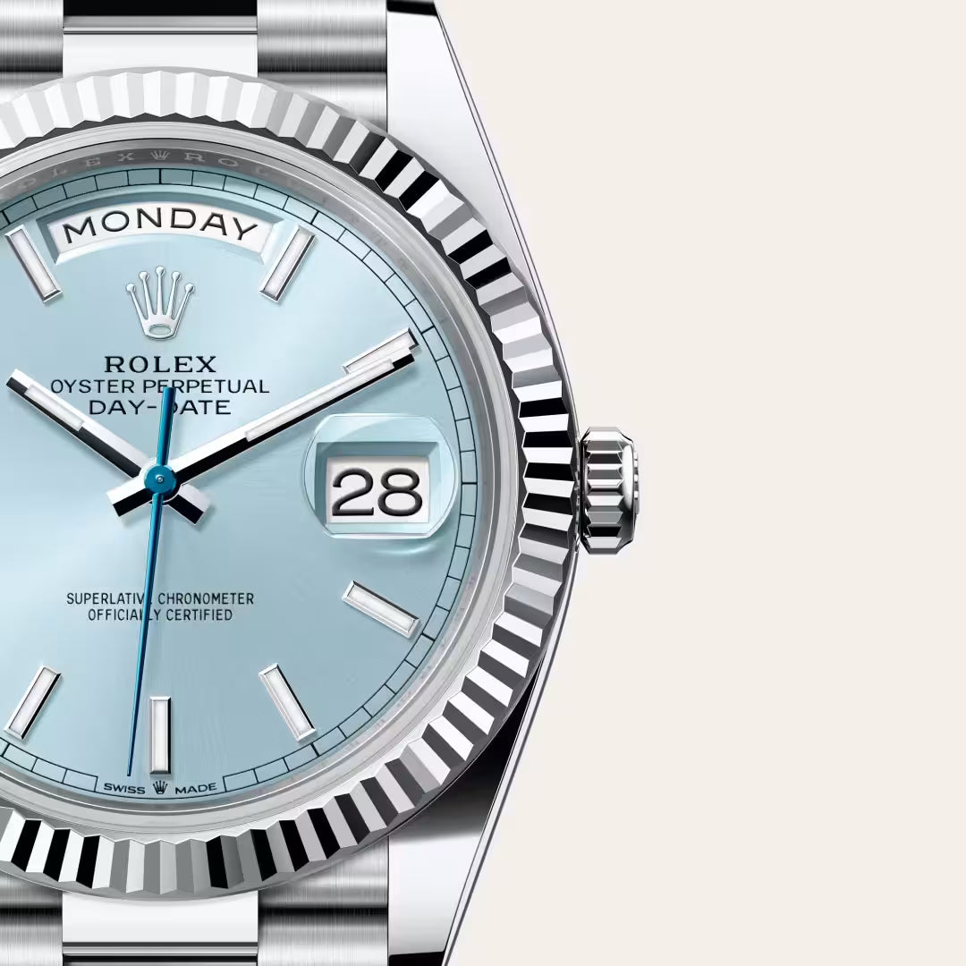 Day-Date 40 Classic Ice Blue Dial Luxury Watch
