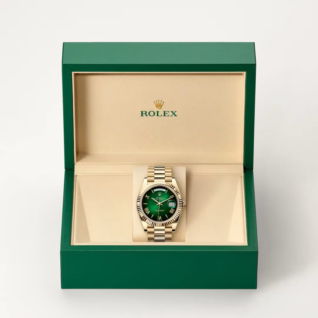 Day-Date 40 Green Aura Premium Bracelet Watch