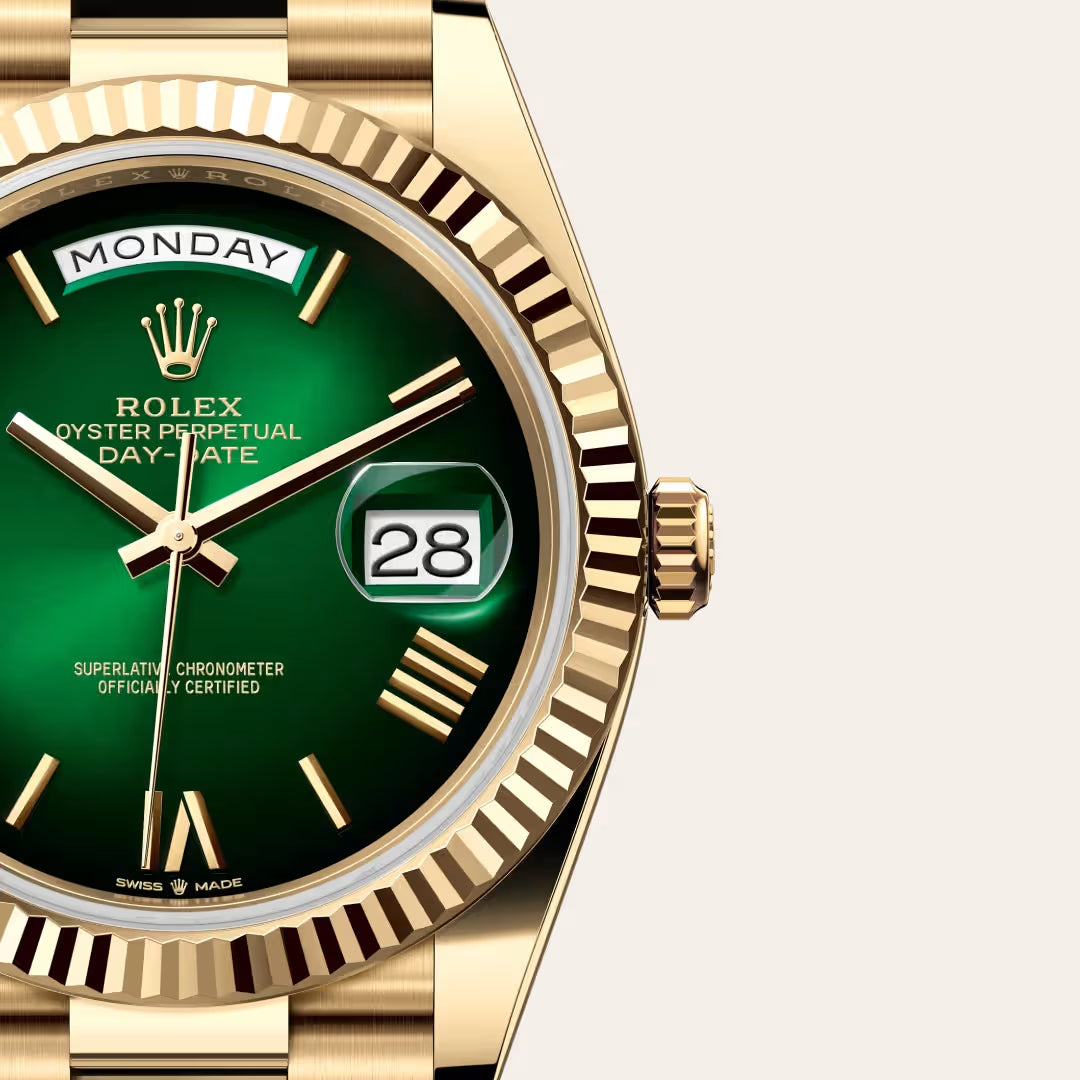 Day-Date 40 Green Aura Premium Bracelet Watch