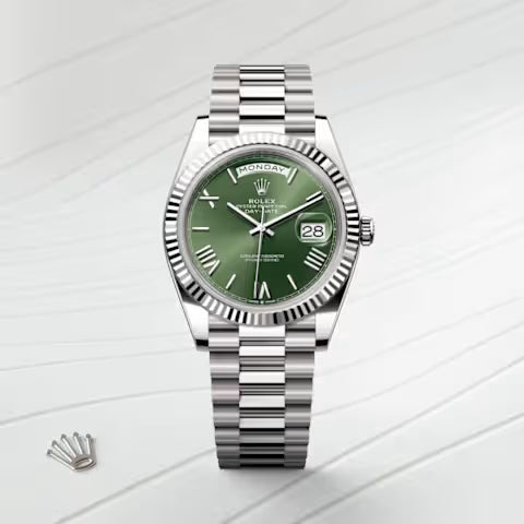 Day-Date 40 Olive Luxe Stainless Steel Watch