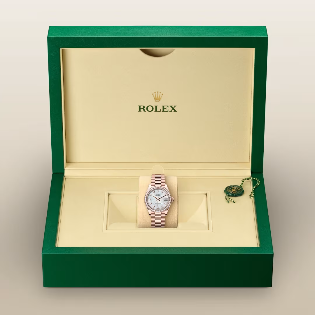 Datejust 31 Rose Gold Mother of Pearl Diamond Watch
