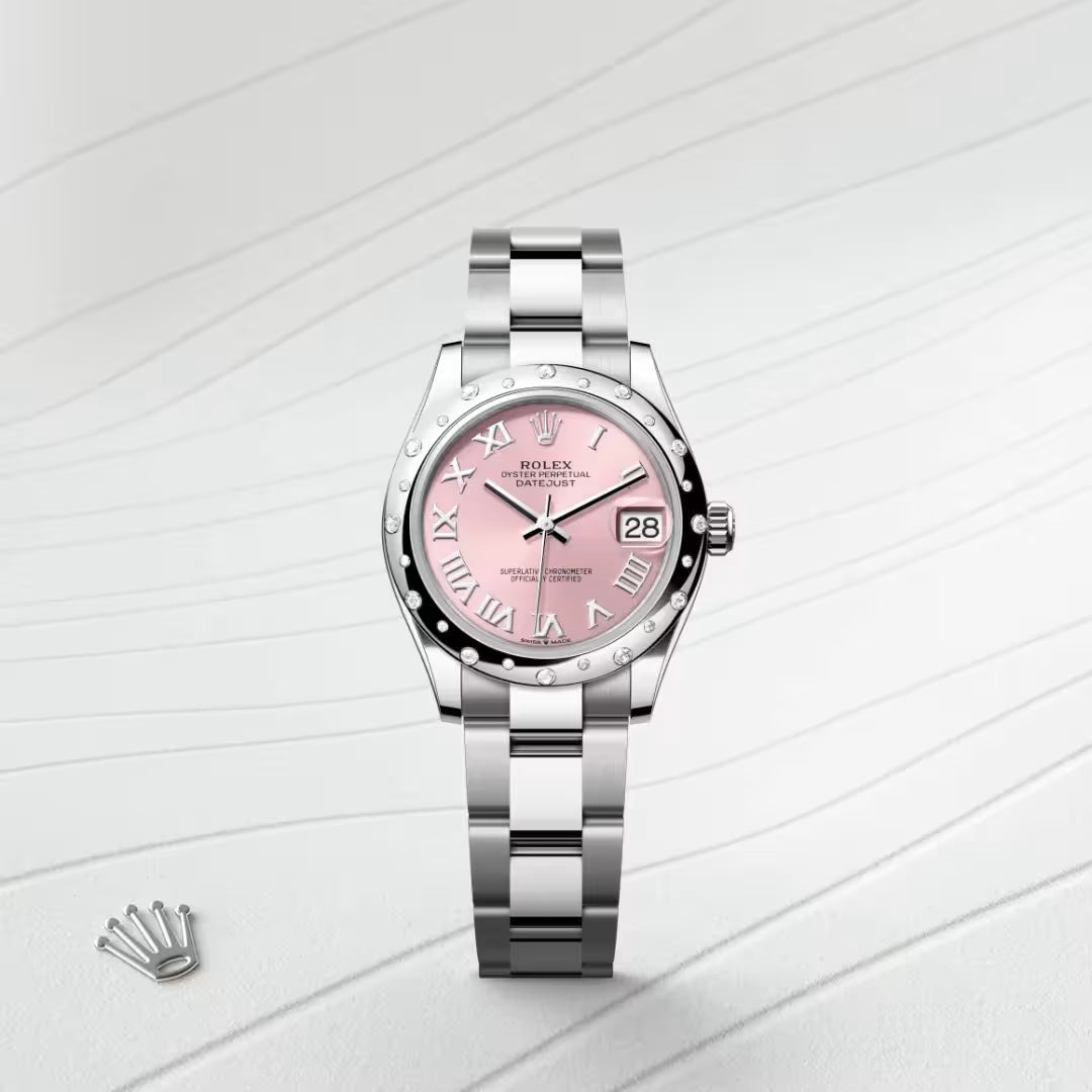 Datejust 31 Pink Roman Dial Silver Watch