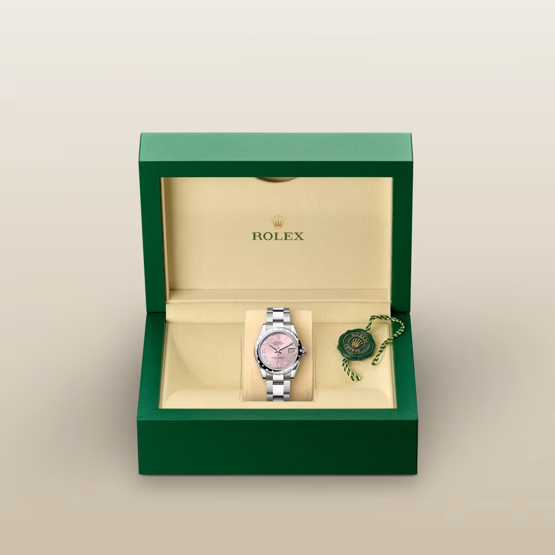 Datejust 31 Pink Roman Dial Silver Watch