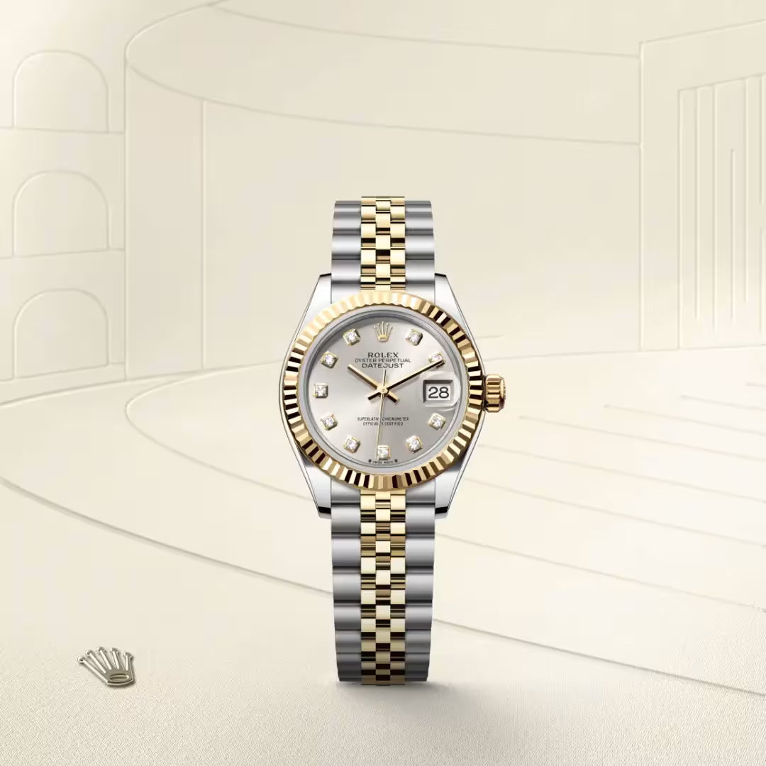 Lady-Datejust Elegant Gold & Silver Diamond Date Watch