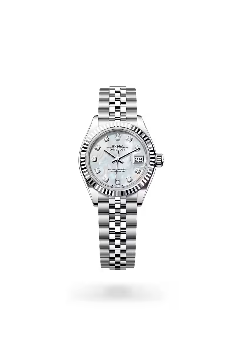 Datejust 28 Diamond Marker Pearl Dial Watch