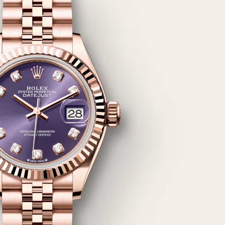 Lady-Datejust Luxury Rose Gold Purple Dial Women’s Watch