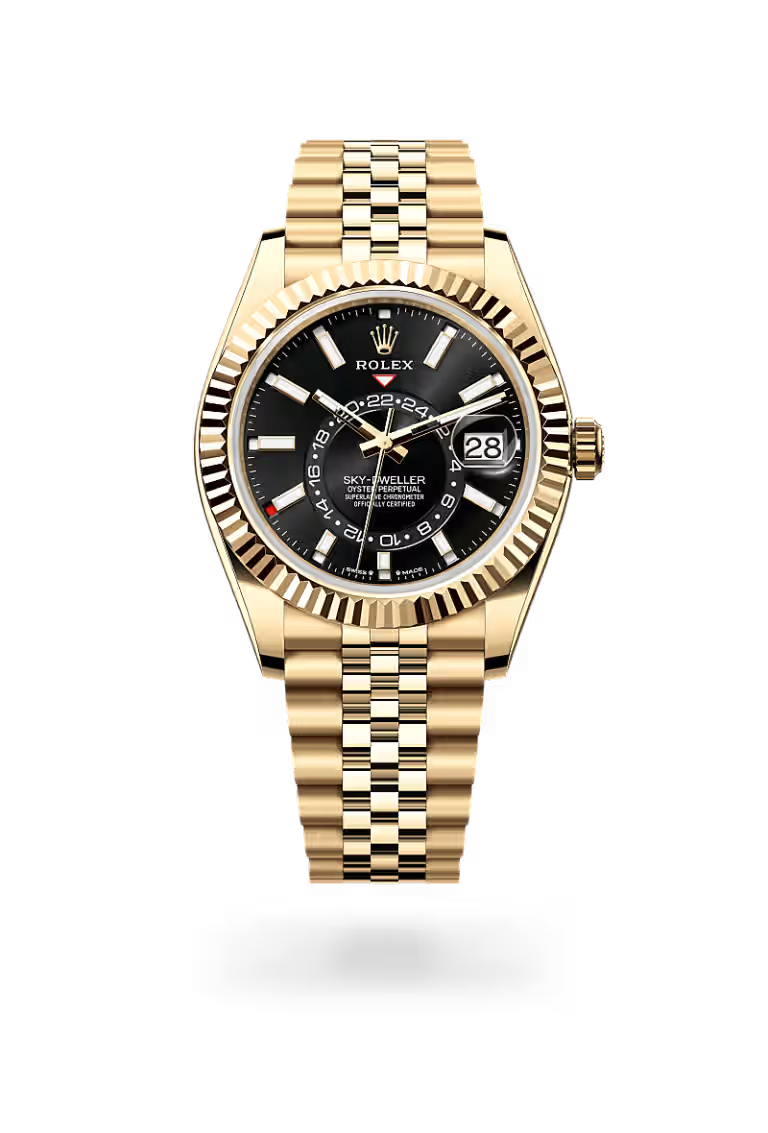 Sky-Dweller Royal Black Dial Gold Watch