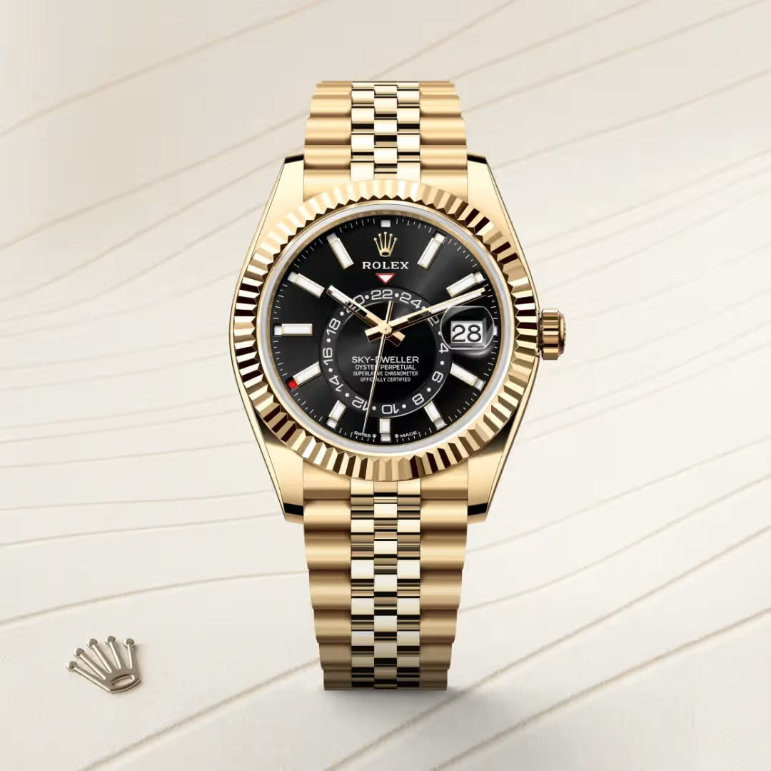 Sky-Dweller Royal Black Dial Gold Watch