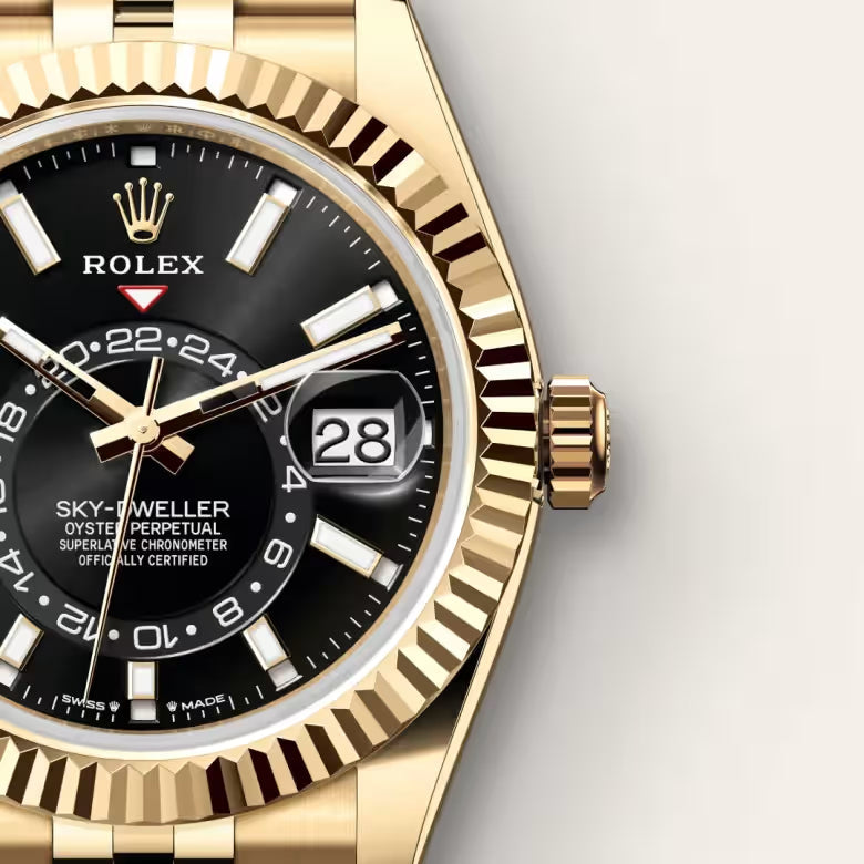 Sky-Dweller Royal Black Dial Gold Watch