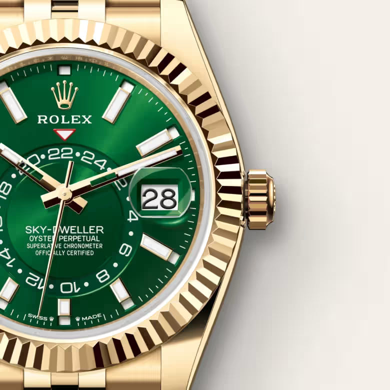 Sky-Dweller Royal Green Dial Gold Watch