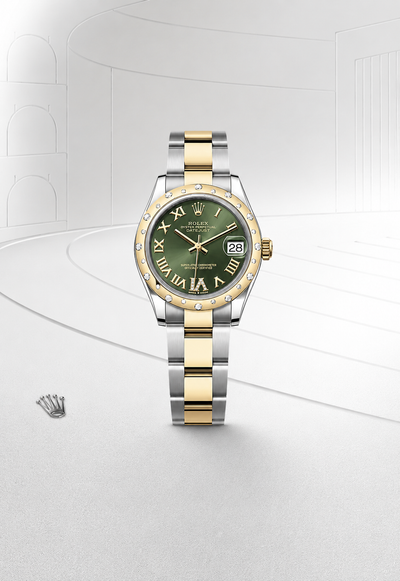 Datejust 31 Green Roman Dial Two-Tone Watch