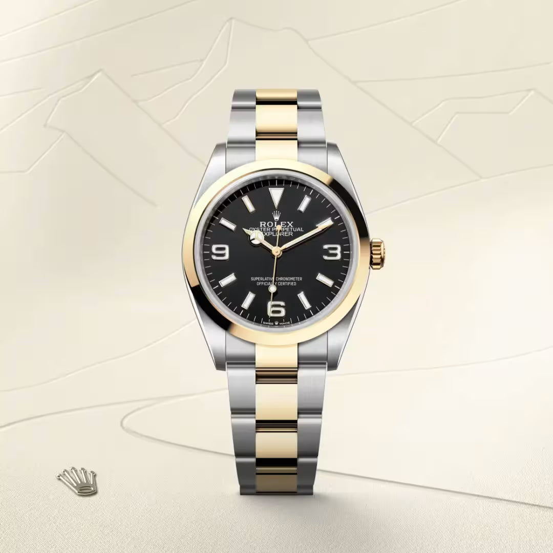 Explorer 36 Yellow Rolesor Black Dial