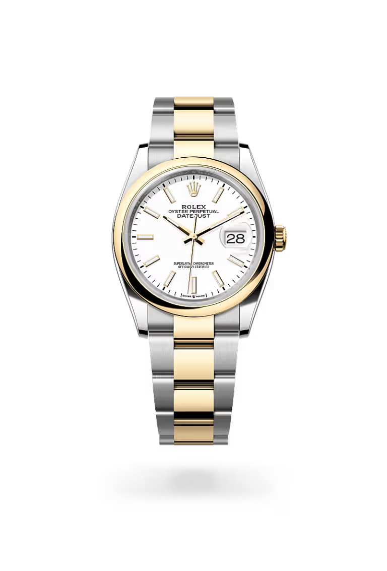 Datejust 36 White Dial Gold & Silver Two-Tone Luxury Watch