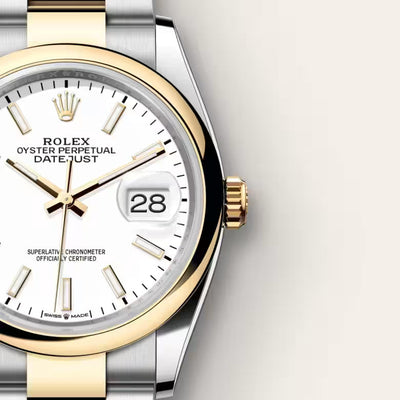 Datejust 36 White Dial Gold & Silver Two-Tone Luxury Watch