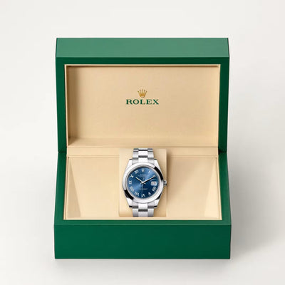 Datejust 41 Blue Roman Dial Smooth Bezel Watch