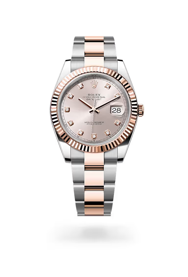 Datejust 41 Rose Gold Diamond Dial Two-Tone Watch