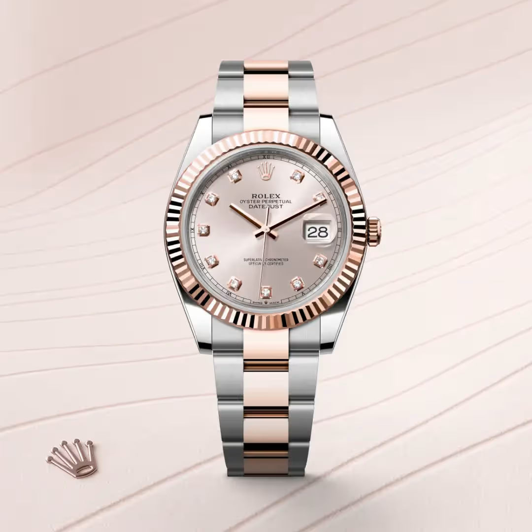 Datejust 41 Rose Gold Diamond Dial Two-Tone Watch