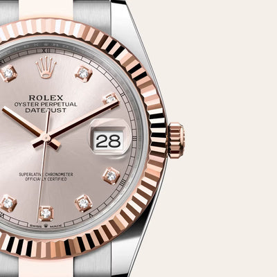 Datejust 41 Rose Gold Diamond Dial Two-Tone Watch