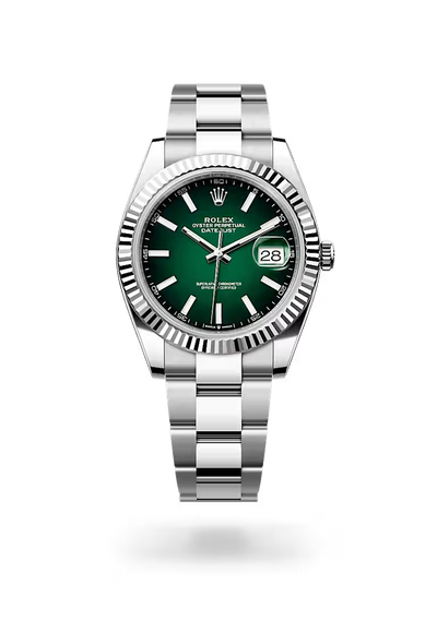 Datejust 41 Green Dial Smooth Bezel Watch