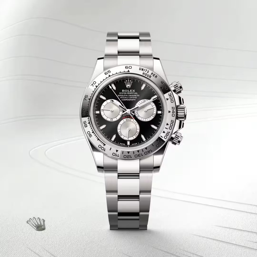 Black Steel Panda Chronograph Watch