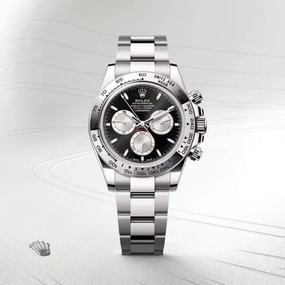 Black Steel Panda Chronograph Watch