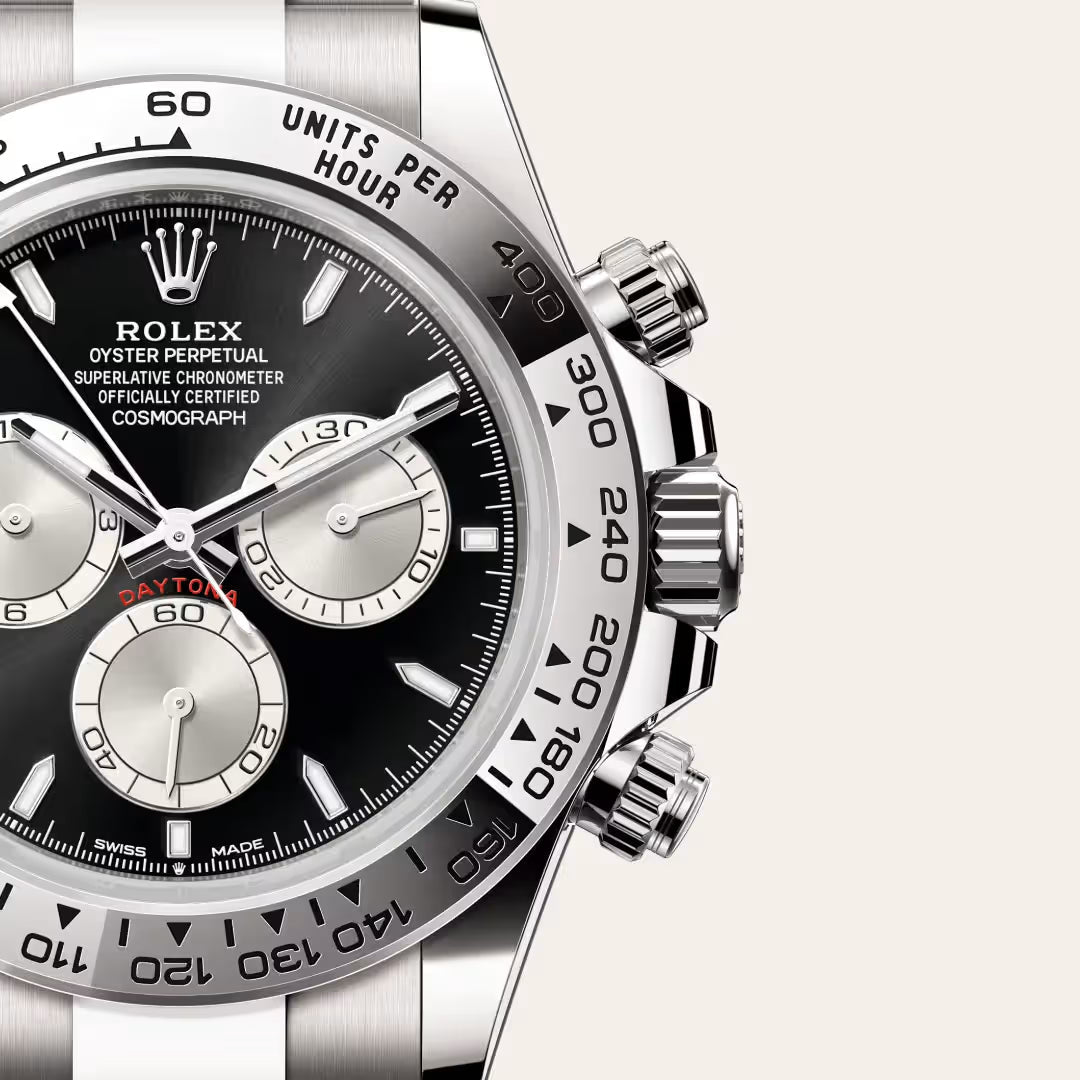 Black Steel Panda Chronograph Watch