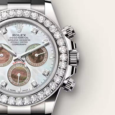 Diamond White Pearl Chronograph Watch