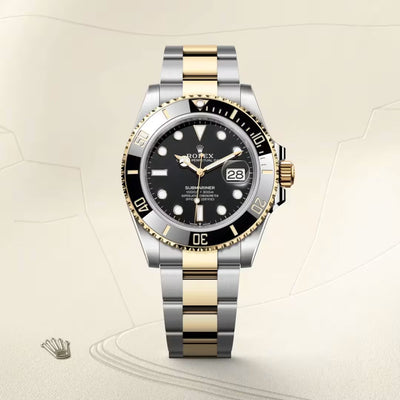 Prestige Black Dial Two-Tone Watch