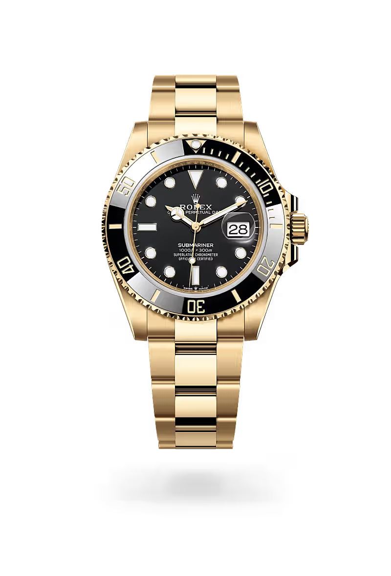Submariner Date 41mm Black Dial Yellow Gold Watch