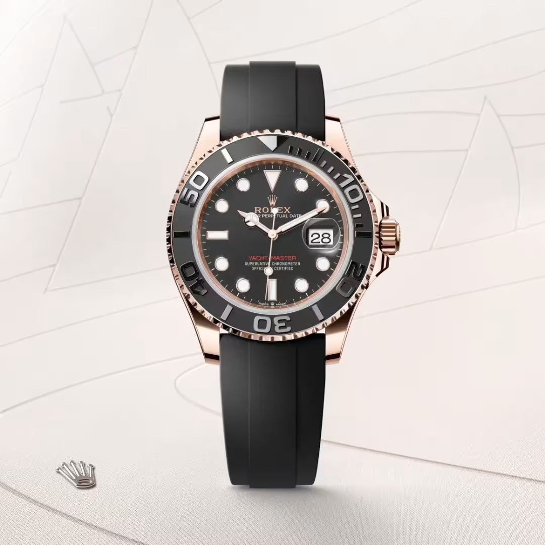 Yacht-Master 40 Everose Gold Black Dial Oysterflex Strap