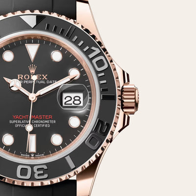 Yacht-Master 40 Everose Gold Black Dial Oysterflex Strap