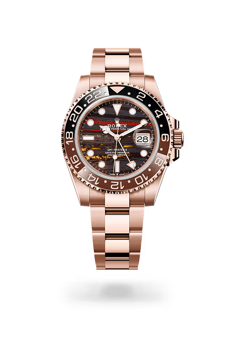 Rose Gold Woodland GMT Watch