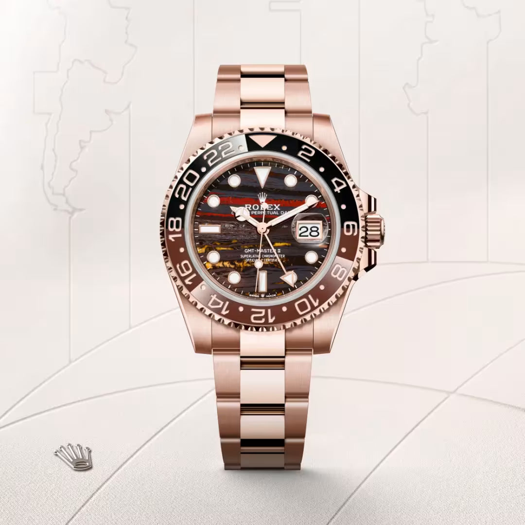 Rose Gold Woodland GMT Watch