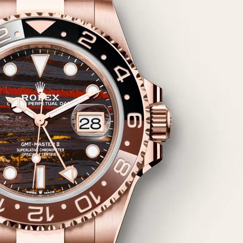 Rose Gold Woodland GMT Watch