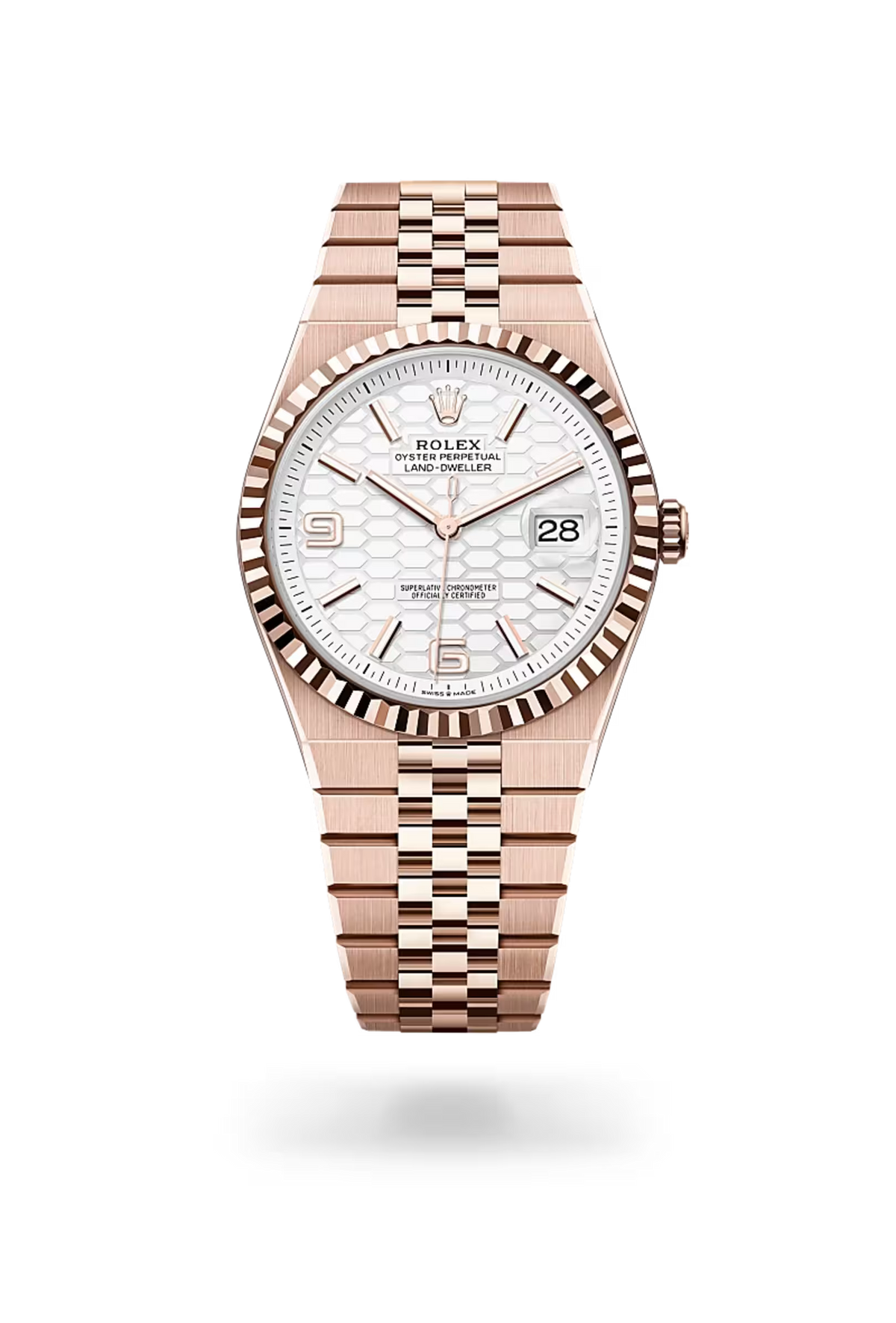 Land-Dweller 40 Everose Gold Classic White Dial Luxury Timepiece