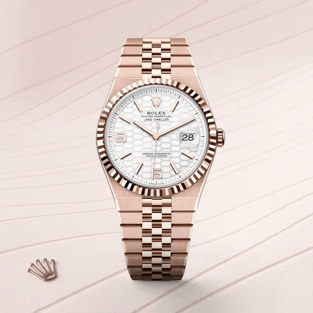 Land-Dweller 40 Everose Gold Classic White Dial Luxury Timepiece