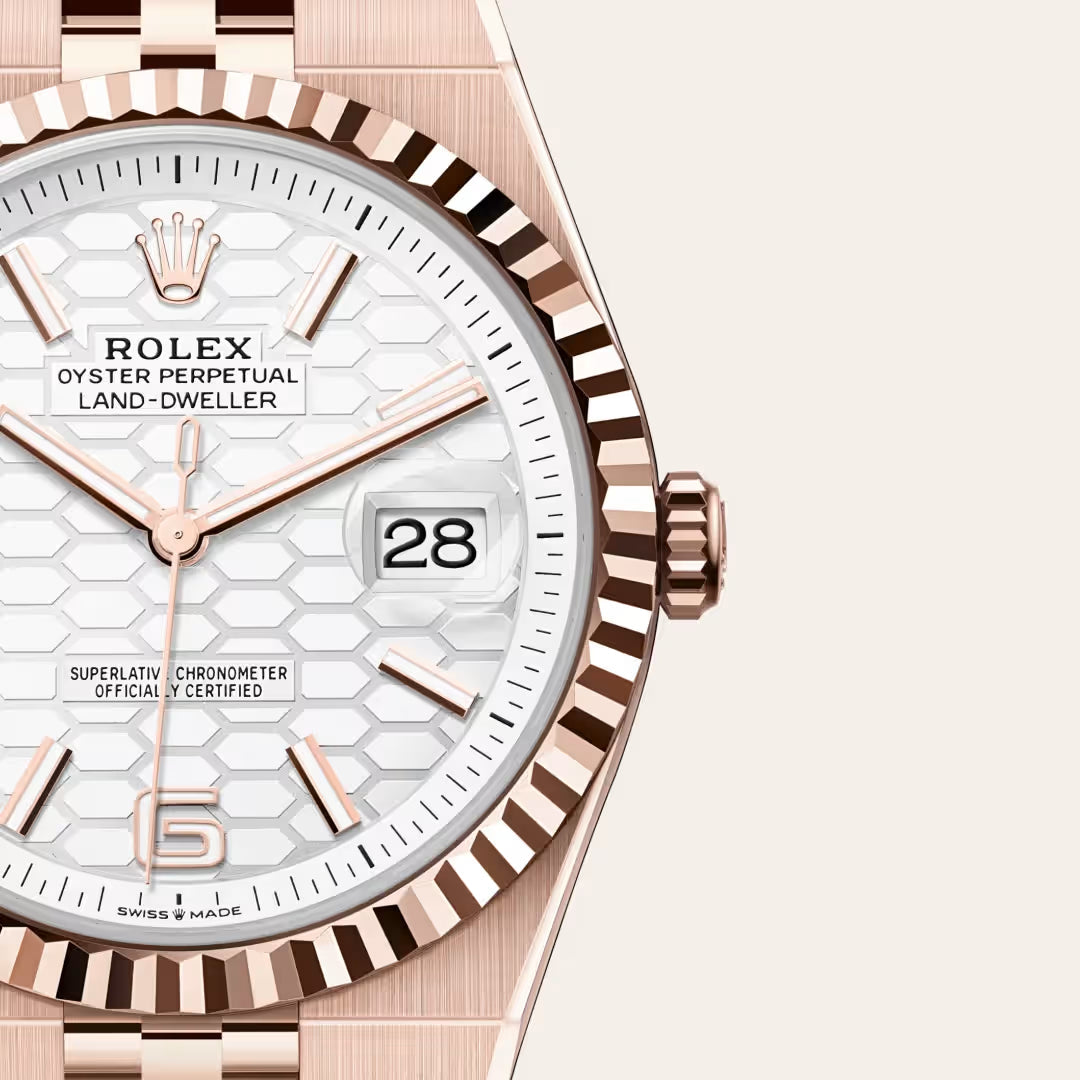 Land-Dweller 40 Everose Gold Classic White Dial Luxury Timepiece