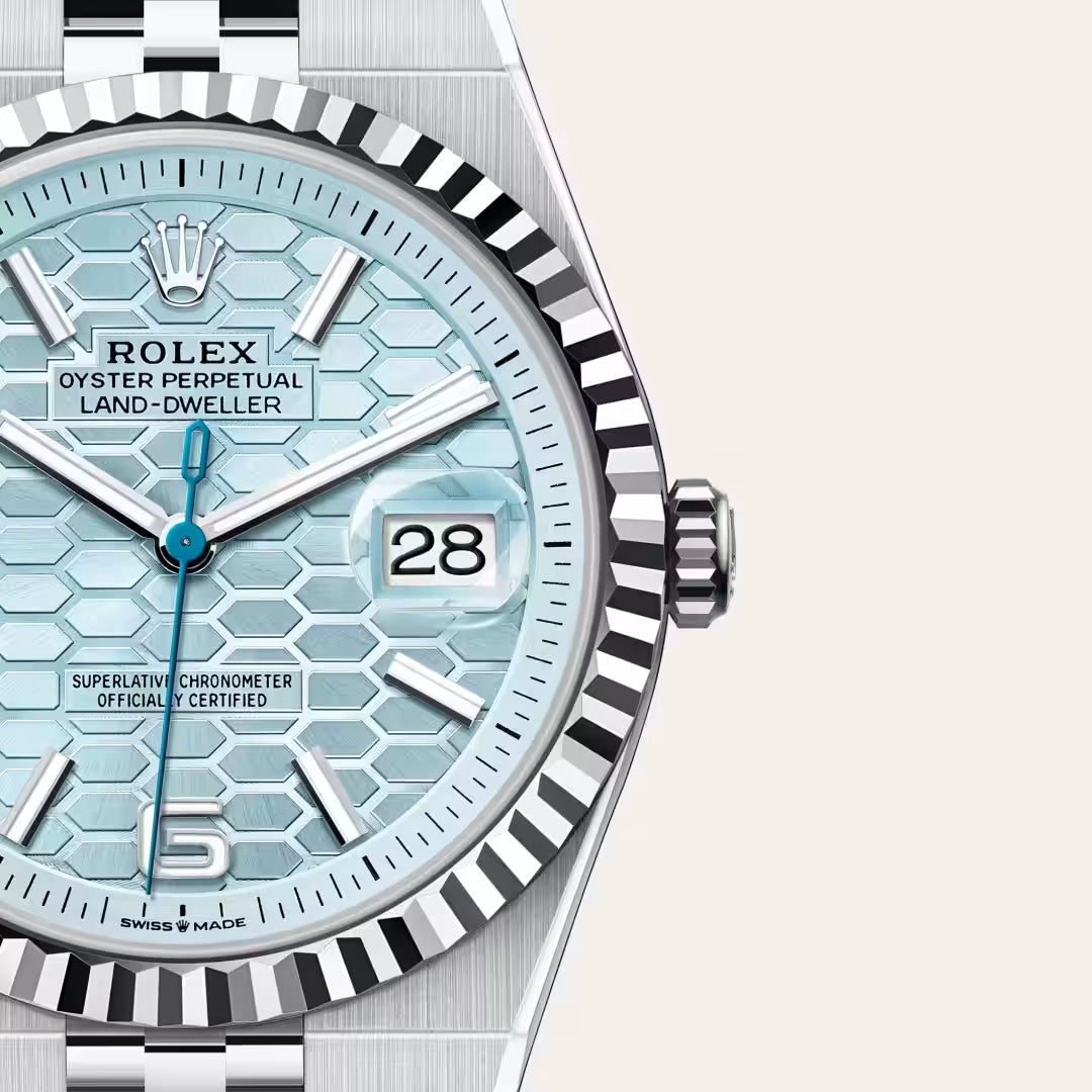 Land-Dweller 40 Light Blue Dial Jubilee Bracelet Luxury Watch