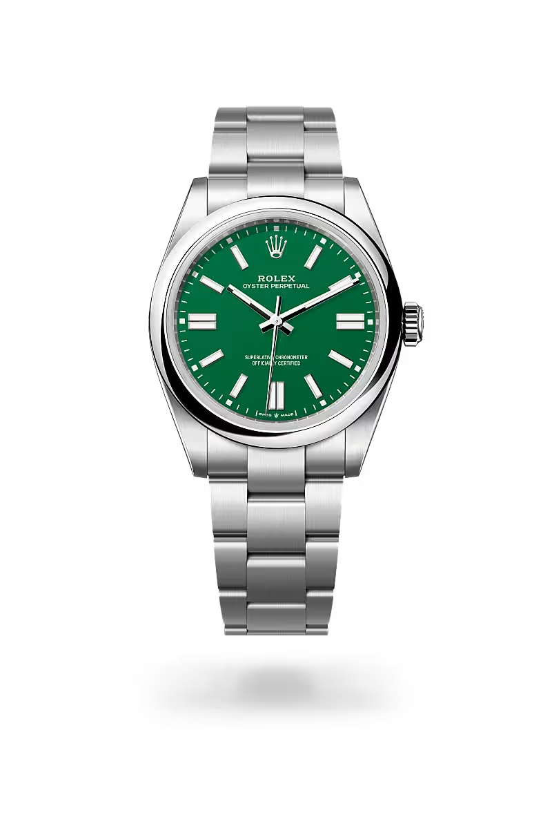 Oyster Perpetual 41 Emerald Green Stainless Steel Watch