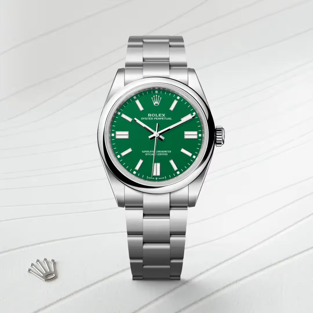 Oyster Perpetual 41 Emerald Green Stainless Steel Watch