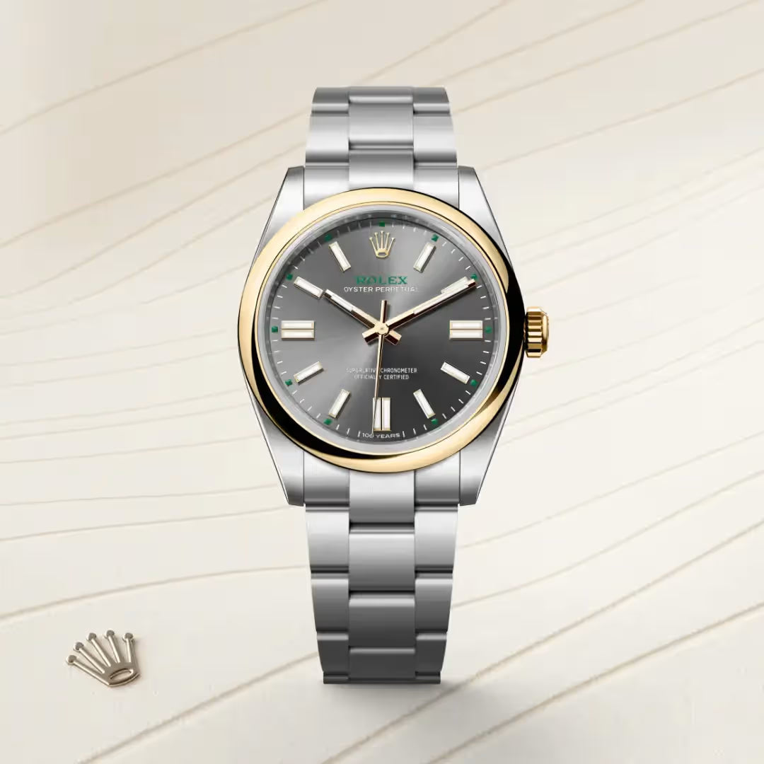 Oyster Perpetual 41 Grey Gold Heritage Stainless Steel Watch