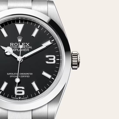 Explorer Smooth Bezel Black Dial