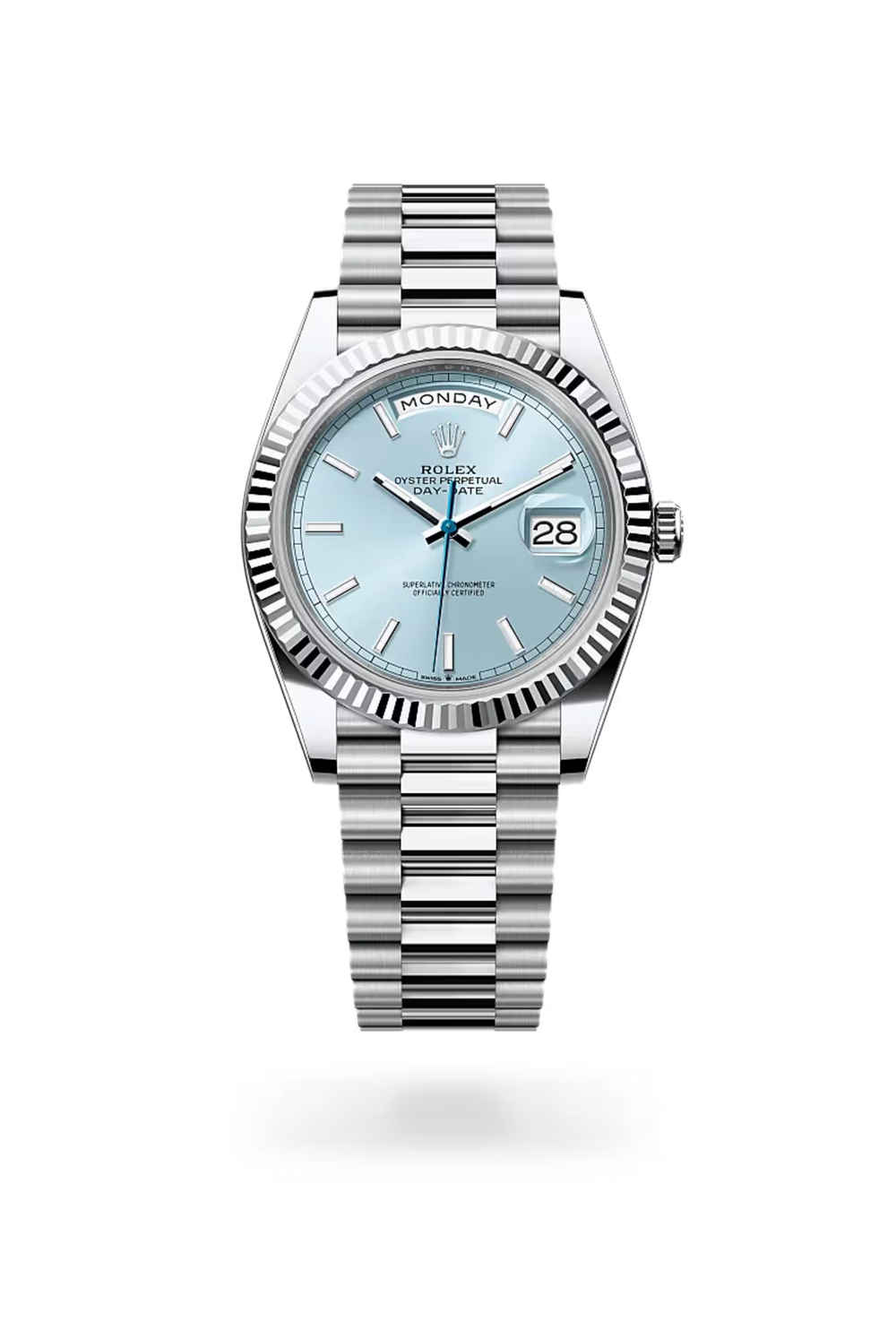 Day-Date 40 Classic Ice Blue Dial Luxury Watch